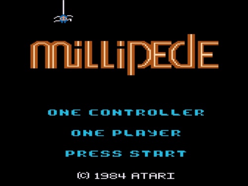 Title Screen of Millipede for Atari 8 Bit